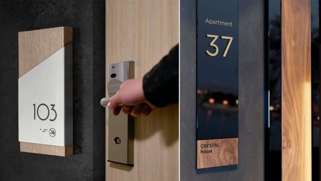 Apartment door signs